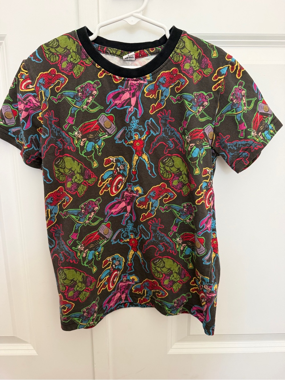 Wild Rich Kids Disney Marvel Avengers Graphic Tee - Black Multicolor Characters